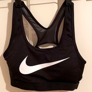 Nike swoosh cutoff back DRI-FIT black bra